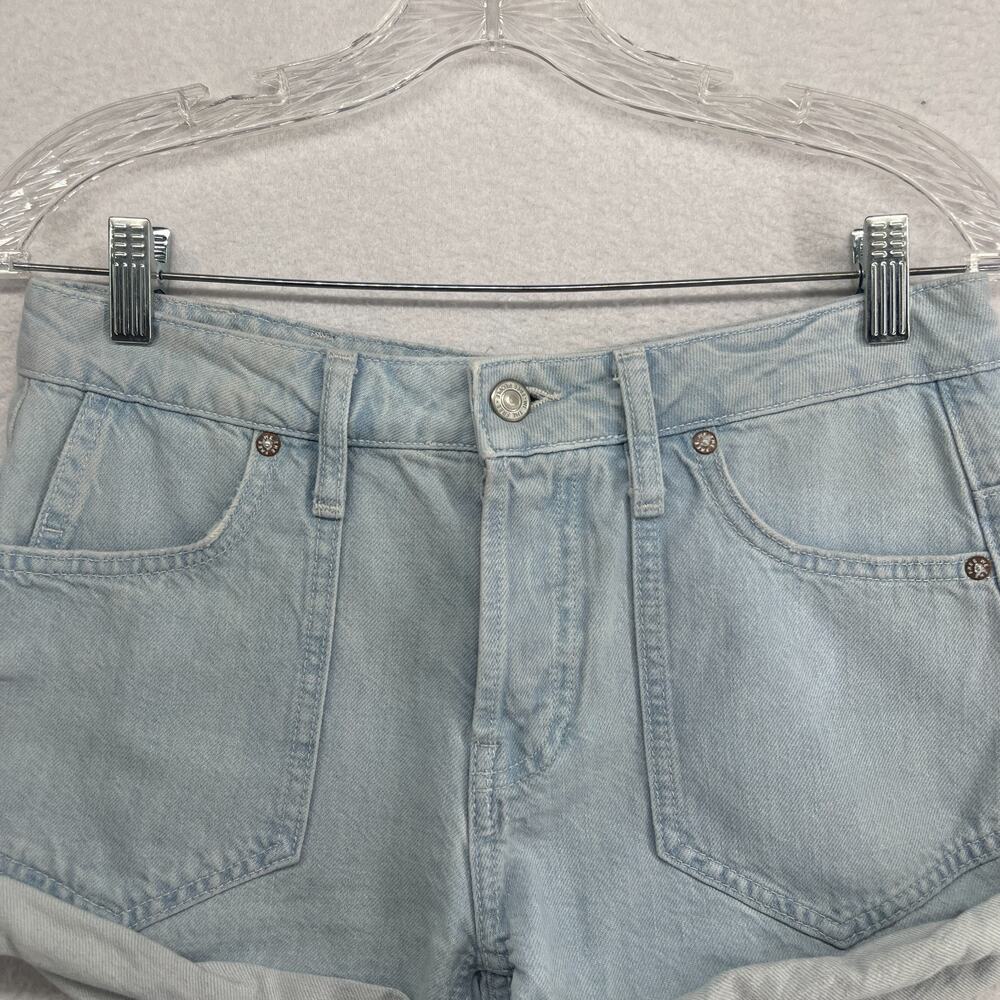 WE THE FREE PEOPLE Shorts 25 Beginners Luck Slouch Cut Off Cuffed Blue - Picture 4 of 15